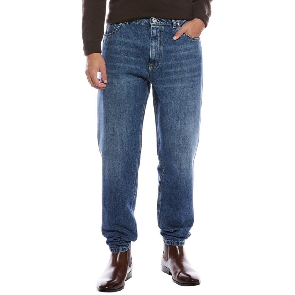 Brunello Cucinelli Mens Medium Wash Easy Fit Jean